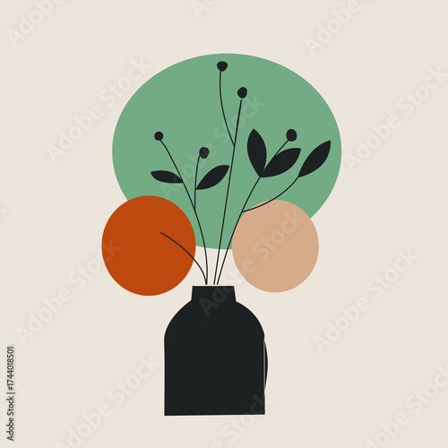 vector illustration of an apple tree with leaves