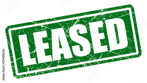 Leased green stamp with grunge texture