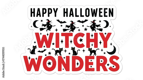 Halloween Witchy Wonders: A vibrant Halloween-themed graphic, combining the joy of the holiday with a whimsical illustration.