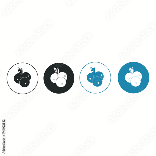 Blueberries icon logo graphic designs Vector