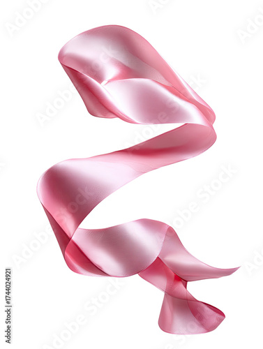 Pink ribbon, flowing, soft, elegant
