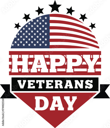 Happy veterans day patriotic american flag stars celebration