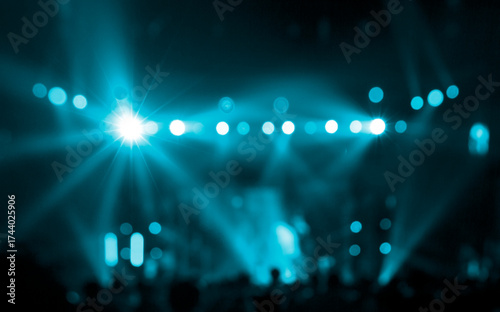 Bright colorful stage lights of blur background, Bokeh concert light
