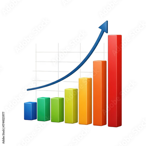 3d bar chart with upward trend arrow illustrating financial growth and business success transparent background Free Download 3d bar chart with upward trend arrow illustrating financial growth and business success transparent background - GFXLoad
