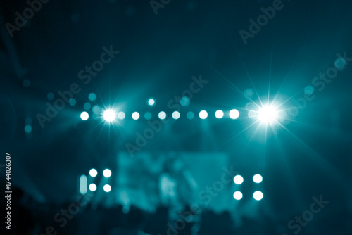 Bright colorful stage lights of blur background, Bokeh concert light