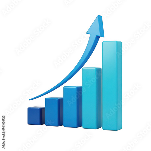 3d bar chart with upward trend arrow showing business growth and financial success transparent background Free Download 3d bar chart with upward trend arrow showing business growth and financial success transparent background - GFXLoad