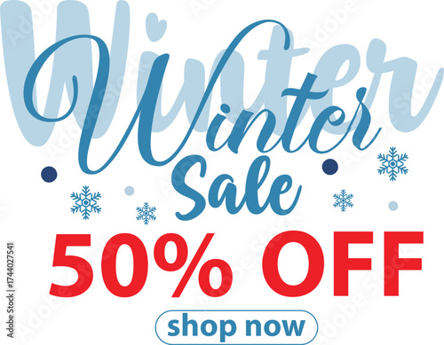 Modern Winter Sale Typography Design
