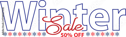 Winter Season Sale Text Design Template