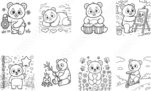 Sweet Baby Pandas – Panda Illustration Coloring Pack