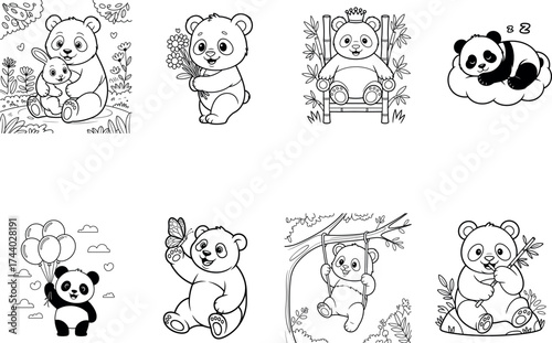 Sweet Baby Pandas – Panda Illustration Coloring Pack