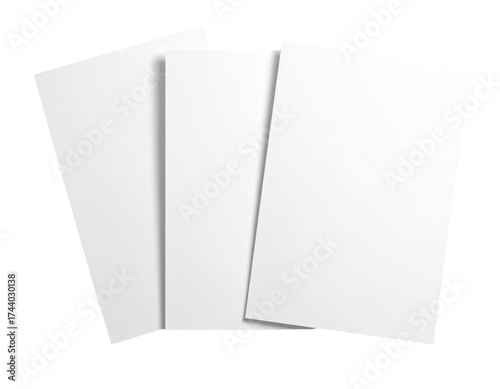 Overlapping White Paper Sheets with Natural Shadow Realism