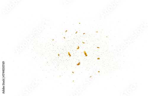 Wallpaper Mural Golden shiny confetti flying. Explosion on carnival party, fireworks holiday event, surprise birthday. Vector decoration greeting card for Christmas, New Year, Valentines day, invitation Wedding Torontodigital.ca