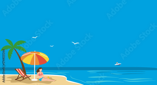 Summer, paradise, umbrella