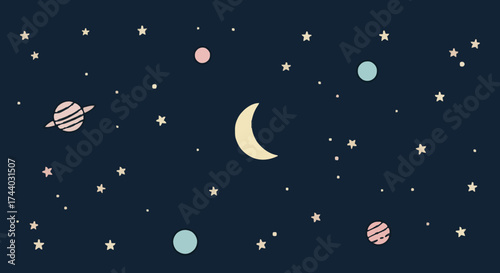 moon and stars, space