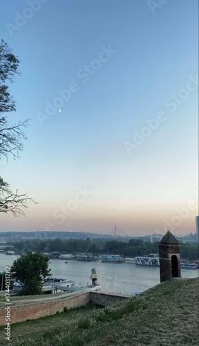sunset over the river