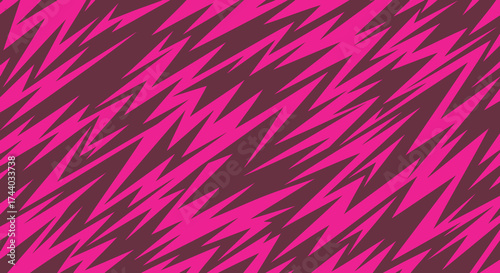 A bold and vibrant seamless pattern of electric pink lightning bolts and abstract zigzag lines in a funky, retro 80s style.
An edgy and aggressive seamless vector pattern with chaotic, jagged lines