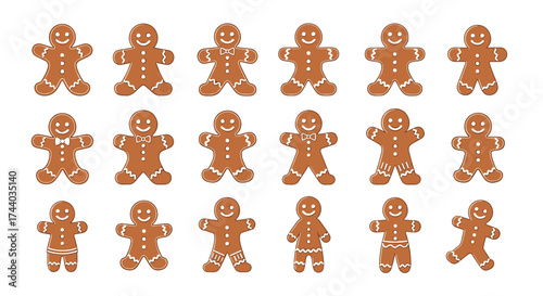A delightful collection of gingerbread cookie characters each unique in their festive presentation.