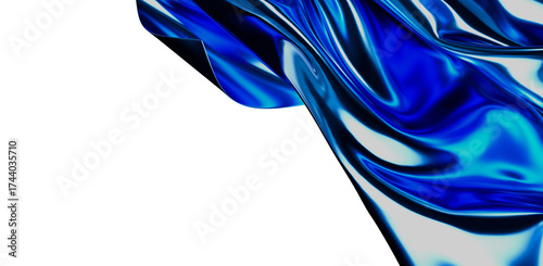 Abstract blue wavy liquid b...
