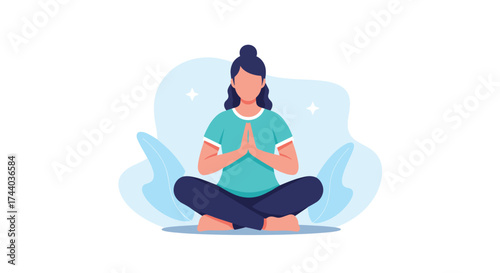 A person meditating in a calm and serene environment.
