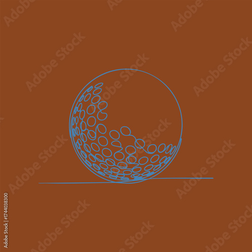 Minimalist geometric sphere composed of interconnected rings on a solid with a subtle horizontal line