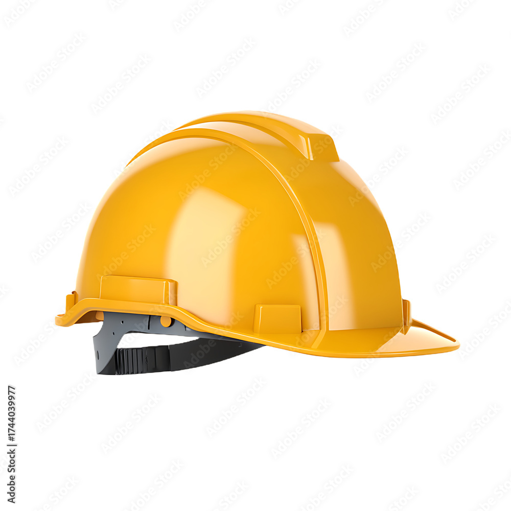 Fototapeta premium A yellow hard hat isolated on transparent background