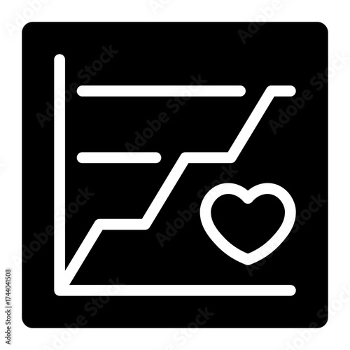 Statistics graph icon glyph style vector illustration