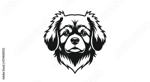 Black and white dog head logo design Keywords: dog, canine, animal, pet, head, face, portrait