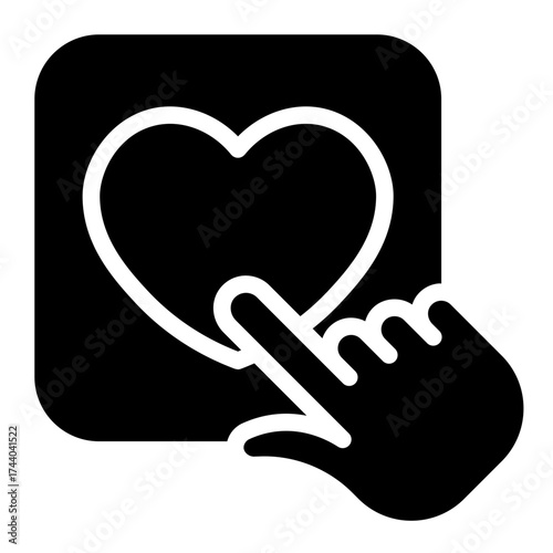 Like button icon glyph style vector illustration