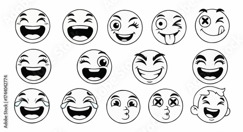set of funny faces