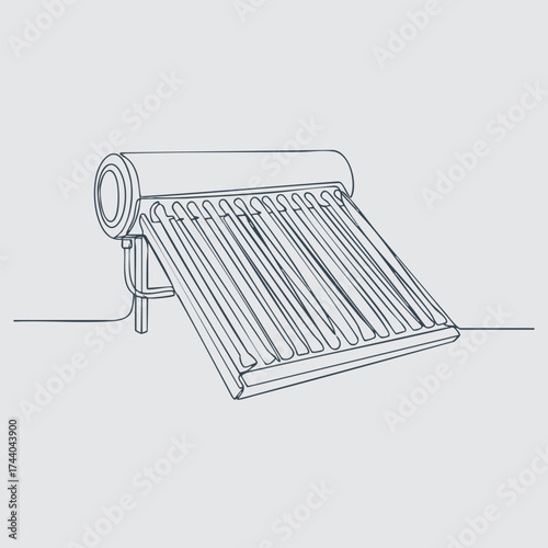 Solar water heater with evacuated tubes for efficient heating and energy savings in residential or commercial settings