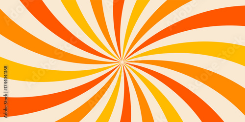 Bright wavy background with warm retro autumn colors. Cool hippie background. Retro psychedelic wavy design from the 60s and 70s.