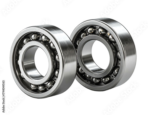Plakat w ramie Close-up of two metal ball bearings