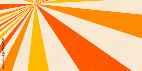 Bright wavy background with warm retro autumn colors. Cool hippie background. Retro psychedelic wavy design from the 60s and 70s.