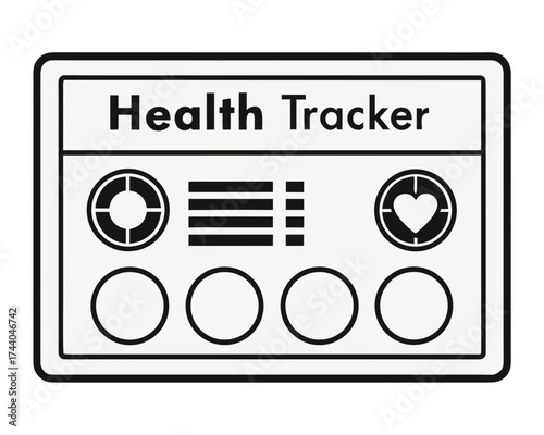 Simple health tracker interface with icons and circles