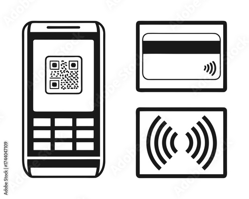 Digital payment methods including qr code scanning and contactless card payment