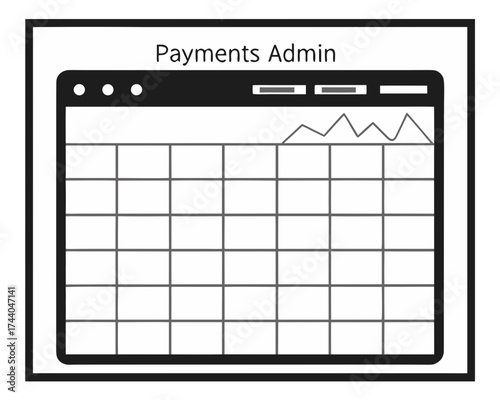 Payments admin dashboard with graph and calendar grid