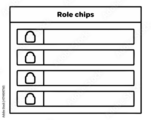Simple line drawing of role chips with empty text fields