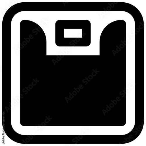 Scale. Outlined stroke vector icon with black-filled details.
