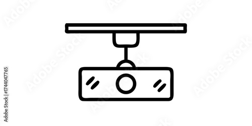 Ceiling mounted spotlight icon in outline style
