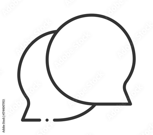 Two overlapping conversation bubbles illustrating dialogue