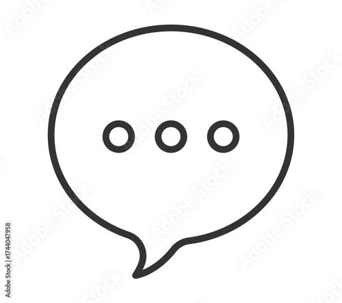 Speech bubble with ellipsis icon for communication and messaging concepts