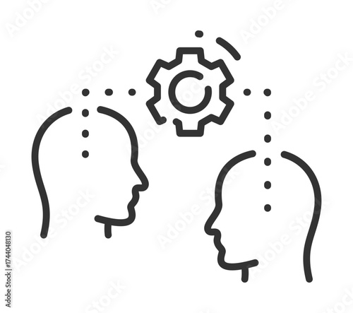 Conceptual illustration of collaboration between two minds