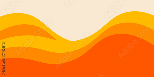 Bright wavy background with warm retro autumn colors. Cool hippie background. Retro psychedelic wavy design from the 60s and 70s.