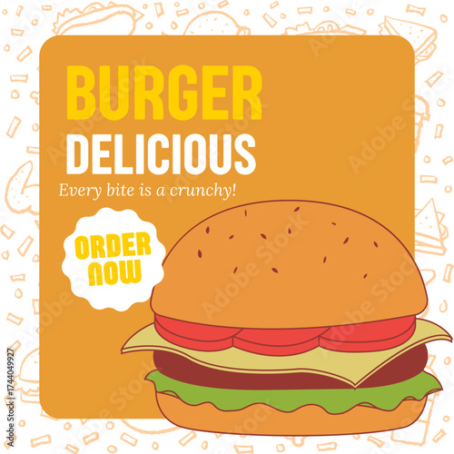 Burger poster and flyer templates. Templates for marketing, advertising, banners, and posters.
