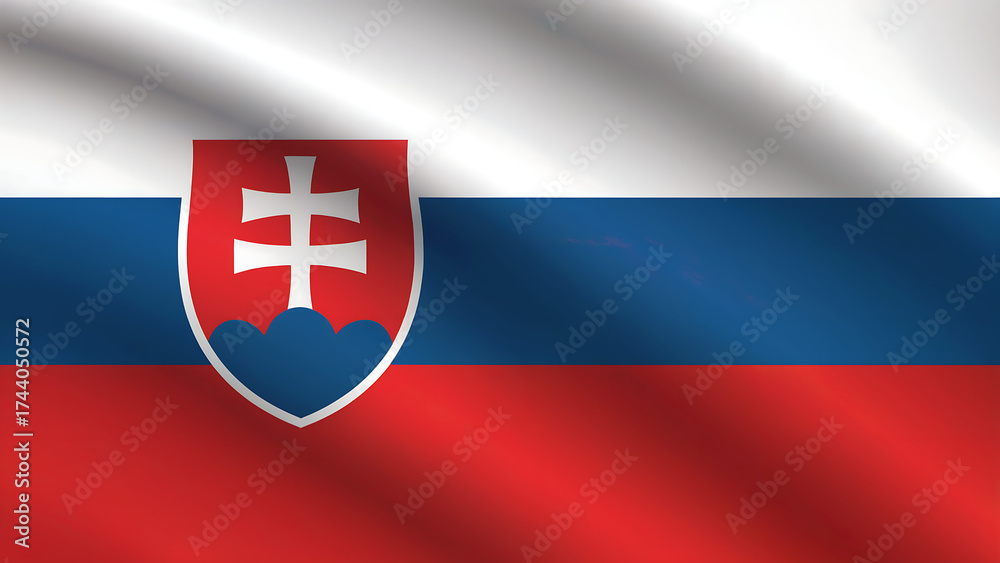 Obraz premium Slovakian flag wave background