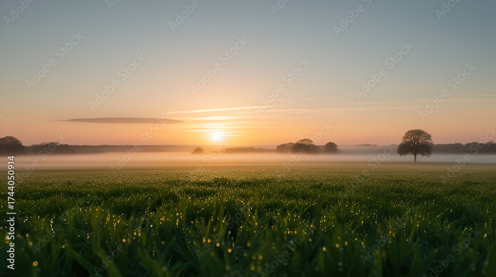 Fototapeta premium sunset over the field