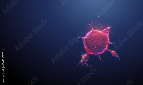 3d red tumor. Medical analysis, oncology research, disease detection, tumor growth study, pathology investigation, health monitoring concept.