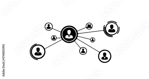 Connected network of professionals collaborating and sharing ideas, fostering teamwork and efficient communication.