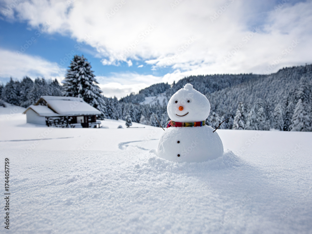 Obraz premium ゲレンデの雪だるま