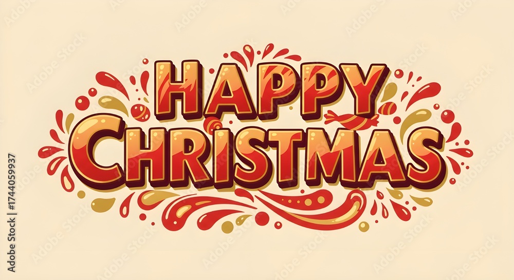 Obraz premium Vector design of Happy Christmas
